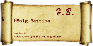 Hönig Bettina névjegykártya